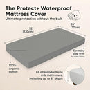 Waterproof Crib Mattress Protector Cover Fitted - 2-Pack Quiet Baby Crib Mattress Pad Sheets, 52" x 28" Soft Quilted Cotton Baby Sheet, Machine Washable, Easy Fit, Durable (Granite/Mavy) by TinyTreasures Baby Boutique