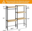 5-Tier Over-The-Washer Shelf - Adjustable 28" Laundry Organizer with 100lb Double Wood Shelves, Space-Saving Storage Unit for Small Homes (Natural & Black) by CozyNest Decor