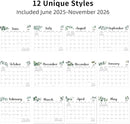 2025-2026 Magnetic Fridge Calendar 18 Monthly Magnetic Calendar for Refrigerator 2025-2026 Wall Calendar Planner Runs from June 2025 Until November 2026 Easy Organizing Markers Tearable (Nature) by TinyTreasures Baby Boutique