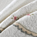 MarCielo 3-Piece 100% Cotton Oversized Bedspread Lightweight Quilt Coverlet Embroidery Farmhouse Bedding Set (Sakura White, Oversized King (118"x106")) by CozyNest Decor