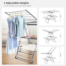 Clothes Drying Rack, Foldable 2-Level Laundry Racks for Drying Clothes Rack,Stainless Steel Drying Rack Clothing Collapsible for Indoor Outdoor,with Height-Adjustable Wings,33 Drying Rails,Gray by CozyNest Decor