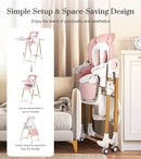 Mallify Convertible High Chairs for Babies and Toddlers, Height Adjustable Baby High Chair, High Chair with Removable Tray, Adjustable Backrest, Portable Baby Dinning Chair with Lockable Wheels by TinyTreasures Baby Boutique