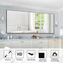 30x72inch Bathroom Mirror, Black Rectangle Mirror with Thin Frame, Large Rectangular Wall Mirror for Bathroom, Living Roomm, Hair Salon, Big Farmehouse Mirror Hang Horizontal/Vertical by CozyNest Decor