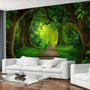 FENDROM Nature Forest Tree Cave Tapestry Wall Hanging Landscape Stream Through Green Rainforest Tapestries Jungle Creek Psychedelic Wall Blanket for Living Room by CozyNest Decor