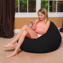 Posh Creations Bean Bag Chair for Kids, Teens, and Adults Includes Removable and Machine Washable Cover, Solid Black, 38in - Large by TinyTreasures Baby Boutique
