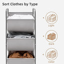 STORAGE MANIAC 120 Liters Vertical Rolling Laundry Hamper, 3 Section Laundry Sorter with Wheels and 2 Breaks, 3-tier Laundry Baskets for Small Space, Dorm, Laundry Room, Closet, Bathroom, Gray 3-tier by CozyNest Decor