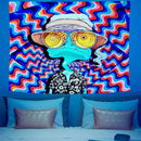 ADDWel Blacklight Frog Tapestry, Hippie Alien Tapestry Glow In The Dark, UV Reactive Black Light Upright Posters Wall Hanging for Bedroom Dorm Living Room Backdrop Decor by CozyNest Decor