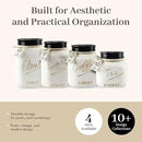 Young's 4 Piece Ceramic Canisters Sets for Kitchen, Country Style Ceramic Containers for Flour, Sugar, Tea and Coffee, Storage Containers with Lids 10.75" by CozyNest Decor