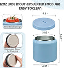 26oz Soup Thermo for Hot Food Kids with Buckle Lid Insulated Vacuum Food Jar Wide Mouth Leakproof Stainless Steel Lunch Container (Blue) by TinyTreasures Baby Boutique