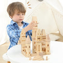 75 Pieces Wooden Castle Blocks Medieval Knights Princesses Wooden Castle Building Blocks Kit for Kids Boys and Girls by TinyTreasures Baby Boutique