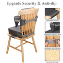 Toddler Booster Seat for Dining Table, Non-Slip Kitchen Chair Booster Seat with Backrest and Adjustable Straps, Portable PU Waterproof Travel Baby Booster Increasing Cushion by TinyTreasures Baby Boutique