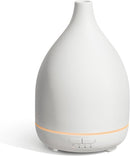 InnoGear Oil Diffuser, 300ML Ceramic Diffuser for Essential Oils Handcrafted Aromatherapy Diffuser Ultrasonic Cool Mist Humidifier with 4 Timers Waterless Auto Off for Room Office, White Base by TinyTreasures Baby Boutique