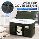 TAILI 2 Pack Green Extra Large Storage Bags, Heavy Duty Totes with Visible Window, Wrap Around Handles, Perfect for Moving by TinyTreasures Baby Boutique