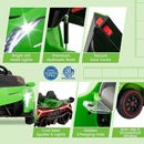 Costzon Ride on Car, Lamborghini Licensed 12V Battery Powered 4WD Sports Car with Remote Control, 3 Speeds, Hydraulic Doors, LED Lights, Towing Wheel, Horn, Music, Electric Vehicle for Kids Aged 3-8 by TinyTreasures Baby Boutique