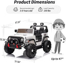 2 Seater Ride on Toy Car for Kids, 24V 4x4 Ride-on Truck Kids Electric Car w/Remote Control, 4x200W Motors - White by TinyTreasures Baby Boutique