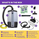 ProTeam ProVac FS 6 Commercial Backpack Vacuum with Power Nozzle Tool Kit, 6 Quart, Gray by CozyNest Decor