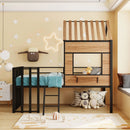 Loft Bed With Roof, Window, Guardrail, Ladder by Unique Piece Furniture