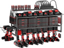 Power Tool Organizer Wall Mount with Charging Station, 3 Layer Storage Rack and Tool Holder for Garage Organization, 8 Drill Holder Wall Mount and 6 Outlet Power Strip by GreenHaven Gardens