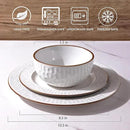 GBHOME Ceramic Dinnerware Sets,18 pcs Embossed Elegant Stoneware Plates and Bowls Sets, Housewarming Wedding Gift | Dishwasher & Microwave Safe | Dishes Set Service for 6 by CozyNest Decor