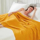 EMME Cotton Twin Blanket 100% Muslin Blanket for Couch Breathable Gauze Blanket All Season Soft and Lightweight Pre-Washed (Mustard Yellow, 60"x80") by CozyNest Decor