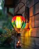 Hot Air Balloon Solar Lantern Outdoor Waterproof with Flickering Flame Gifts for Women Grandma Mom Glas Hanging Solar Lights Decorative for Outside Wall Front Porch Yard Garden Fence by GreenHaven Gardens