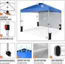CROWN SHADES 10x10 Pop Up Canopy with 1 Side Wall - Beach Tent with One Push Setup - Outdoor Sun Shade for Events, Parties, Camping - Gazebo with STO-N-Go Cover Bag (Blue) by GreenHaven Gardens