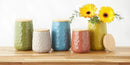 DII Kitchen Accessories Collection, Textured Matte Ceramic Canister Set, Lemongrass, Dimple, 2 Piece by CozyNest Decor
