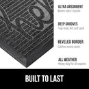 GORILLA GRIP 100% Waterproof All-Season WeatherMax Doormat, 47x35, US Designed Natural Rubber, Stain and Fade Resistant, Low Profile Indoor Outdoor Door Mats, Easy Clean Patio Mat, Charcoal Hello by CozyNest Decor