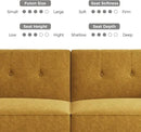 89” Futon Sofa Bed,Comfy Futon Couch Bed with 2 Square Pillows, Convertible Sleeper Sofa with Adjustable Backrest& Armrests, Modern Loveseat Sleeper for Living Room, Bedroom, Yellow by CozyNest Decor