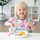 Bumkins Toddler Utensils, Kids Size Fork and Spoon Set, Silicone and Stainless-Steel Training Silverware, Angled Forks/Sporks Feeding, Children Hold Learning to Eat, 18 Mos Up, Vanilla Sprinkles by TinyTreasures Baby Boutique