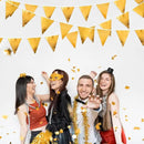 Gold Party Decorations Metallic Fabric Triangle Pennant Banner Gold Flag Bunting Garland for Graduation Birthday Wedding Anniversary Bridal Shower Bachelorette Engagement Hen Party Decoration Supplies by GreenHaven Gardens