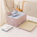 PRANDOM Jumbo Collapsible Storage Boxes with Lids Fabric Decorative Storage Bins Cubes Organizer Baskets with Cover Handles Divider for Bedroom Closet Living Room 23.2x15.7x11.6 Inch 3 Pack by TinyTreasures Baby Boutique