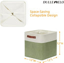 DULLEMELO Storage Basket, Linen Closet Organizers and Storage Baskets for Home Office, Suitable as Dog Toy Box, Baby Gift Basket, 4 Pieces 12x12 Decorative Cube Storage Bins(4 Pack - 12" White&Green) by TinyTreasures Baby Boutique