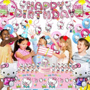 49Pcs - Kitty Birthday Party Decorations Set, Pink Theme with Banner, Balloons, Tablecloth, Cake Toppers. by TinyTreasures Baby Boutique