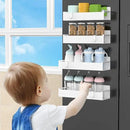 4 Pack Magnetic Spice Rack Organizer for Refrigerator and Oven, White Fridge Organizers and Storage for Kitchen by CozyNest Decor