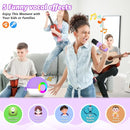 goopow Mini Karaoke Machine Speaker for Kids Adults, Portable Bluetooth Microphone Song Toys with LED Light, Best Chritmas Birthday Festival Gift for 3 4 5 6 7 8+ Year Old Girls Boys (Purple-2MIC) by TinyTreasures Baby Boutique