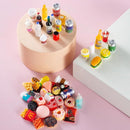 50 Pcs Miniature Food Drink Bottles Soda Pop Cans Pretend Play Kitchen Game Party Accessories Toys Hamburg Cake Ice Cream for 1/12 Doll House (25Food+25Drink) by TinyTreasures Baby Boutique