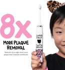 Kids Electric Toothbrush - Rechargeable Vibrating Toothbrush with Timer, Includes 6 Replacement Heads, Gently Cleans Teeth, for Girls and Boys, Kids & Toddlers Age 2+, Cheetah by TinyTreasures Baby Boutique