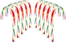 10" Christmas Candy Cane Pathway Lights, Set of 10 Pack Christmas Outdoor Decorations Candy Cane Lights Red & Green by GreenHaven Gardens