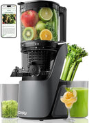 Canoly C16 Cold Press Juicer, 6" Extra Wide Feed Chute, 3-IN-1 Strainers (Juice & Sorbet & Nut Milk), Powerful AC Brushless Motor, Self Precut System, Juicer Machines with BPA-Free (Space Gray) by CozyNest Decor