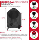 Unicook Round Kettle Grill Cover Compatible with Weber 22 Inch Charcoal Grill, Heavy Duty Waterproof Fade Resistant Small Smoker Cover, All Weather Protection by GreenHaven Gardens