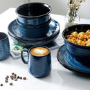 Hasense Espresso Cups 8 oz, Small Coffee Cups Set of 6, Ceramic Mugs with Handle for Coffee, Tea, Cappuccino and Mocha, Dishwasher & Microwave Safe, Blue by CozyNest Decor