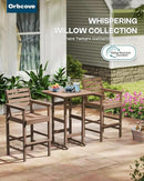 Adirondack Outdoor Bar Table, Durable HDPE Composite, Weather Resistant, Easy to Clean, Perfect for Backyard and Poolside Use, Teak by GreenHaven Gardens