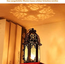 Metal Candle Holder 4PCS Transparent Glass Moroccan Style Hanging Lanterns Creative Wedding Home Tabletop Decoration Birdcage, Black by CozyNest Decor