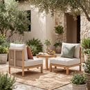 Acacia Wood Patio Furniture Club Chair Set of Two by HouseOfZazla