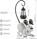 Laughing Dog Figurine with Solar-Powered LED Light 15.9 Inches Tall Perfect for Gift Garden Decor or Housewarming for Dog Lovers White by GreenHaven Gardens