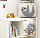 3 Sprouts Toy Storage Organizer: Toy Box Cube Organizer for Playroom, Nursery - Foldable Storage Bin - Sloth by TinyTreasures Baby Boutique