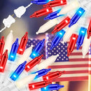 300LIGHTS(2*150L) RED WHITE and BLUE Extra-Bright With End Connectors Christmas Decorative Lights 19.44m UL Certified Mini String Light Set Waterproof for Home Garden Holiday Tree Party Patio by CozyNest Decor