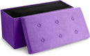 Sorbus Storage Ottoman Bench – Collapsible/Folding Bench Chest with Cover – Perfect Toy and Shoe Chest, Hope Chest, Pouffe Ottoman, Seat, Foot Rest, – Contemporary Faux Suede (Purple) by CozyNest Decor