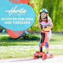 Hurtle 3-Wheeled Scooter for Kids - Wheel LED Lights, Adjustable Lean-to-Steer Handlebar, and Foldable Seat - Sit or Stand Ride with Brake for Boys and Girls Ages 1-14 Years Old by TinyTreasures Baby Boutique